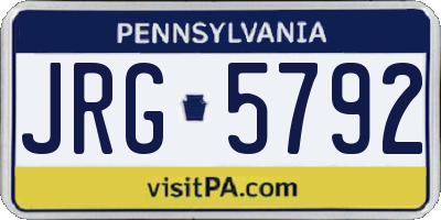 PA license plate JRG5792