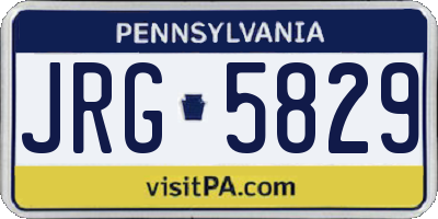 PA license plate JRG5829