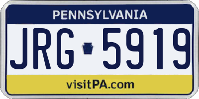 PA license plate JRG5919