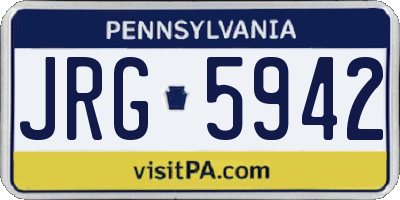 PA license plate JRG5942