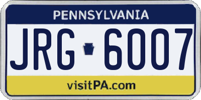 PA license plate JRG6007