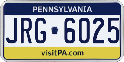 PA license plate JRG6025