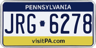 PA license plate JRG6278