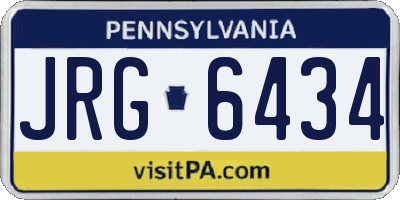 PA license plate JRG6434