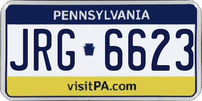 PA license plate JRG6623
