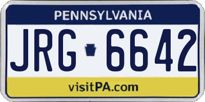 PA license plate JRG6642