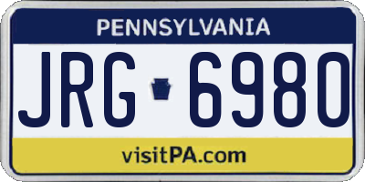 PA license plate JRG6980