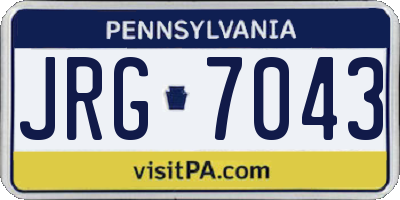 PA license plate JRG7043