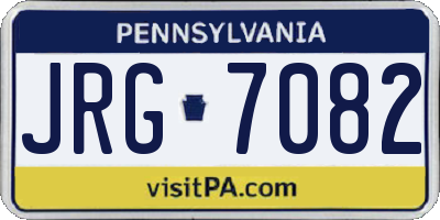 PA license plate JRG7082