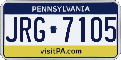 PA license plate JRG7105