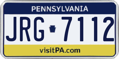 PA license plate JRG7112