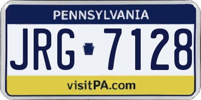 PA license plate JRG7128