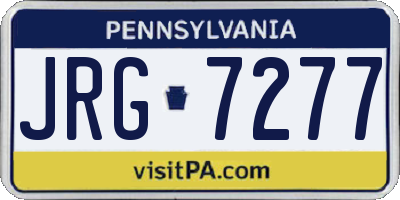 PA license plate JRG7277