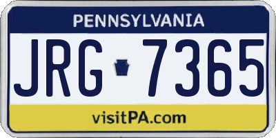 PA license plate JRG7365