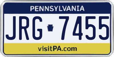 PA license plate JRG7455