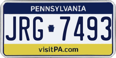 PA license plate JRG7493
