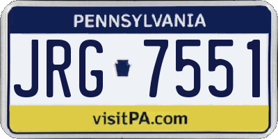 PA license plate JRG7551