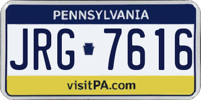 PA license plate JRG7616