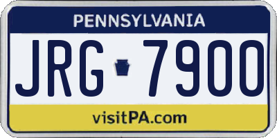 PA license plate JRG7900