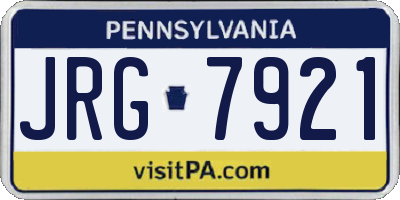 PA license plate JRG7921