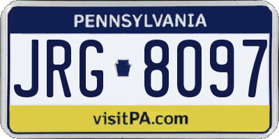 PA license plate JRG8097
