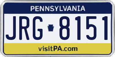 PA license plate JRG8151