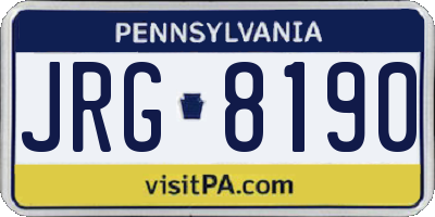 PA license plate JRG8190