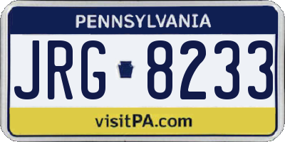 PA license plate JRG8233