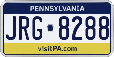 PA license plate JRG8288