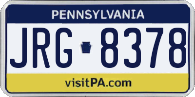 PA license plate JRG8378