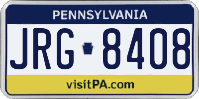 PA license plate JRG8408