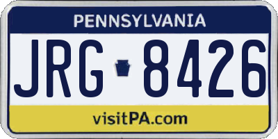 PA license plate JRG8426