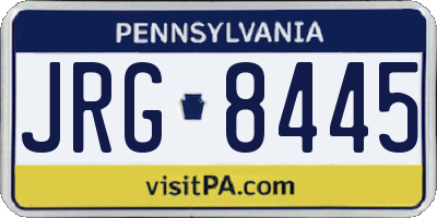 PA license plate JRG8445