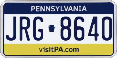 PA license plate JRG8640