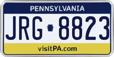PA license plate JRG8823