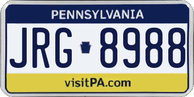 PA license plate JRG8988