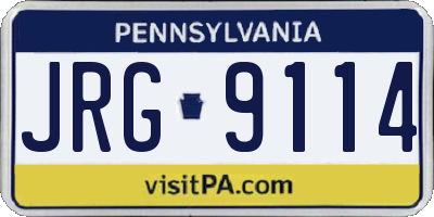 PA license plate JRG9114