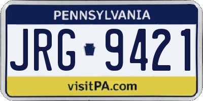 PA license plate JRG9421