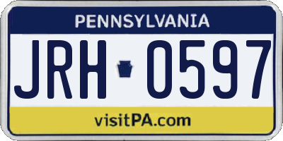 PA license plate JRH0597