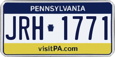 PA license plate JRH1771