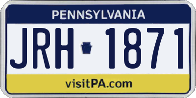 PA license plate JRH1871