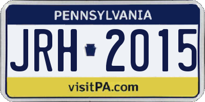 PA license plate JRH2015