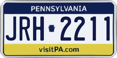 PA license plate JRH2211