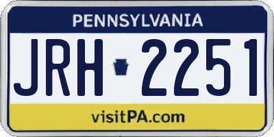 PA license plate JRH2251