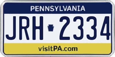 PA license plate JRH2334