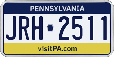PA license plate JRH2511