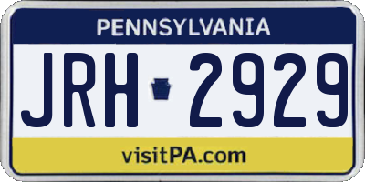 PA license plate JRH2929