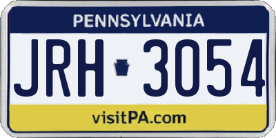 PA license plate JRH3054
