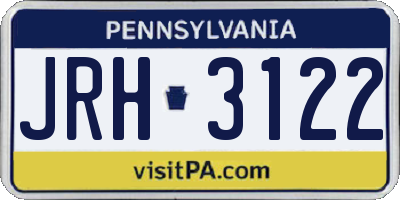 PA license plate JRH3122