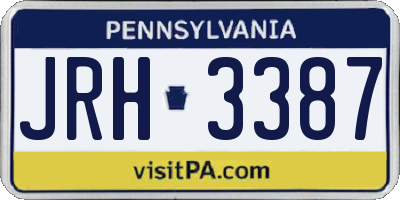 PA license plate JRH3387